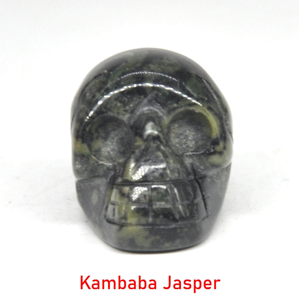 Skull Statue Natural Stone Carved Decoration Healing