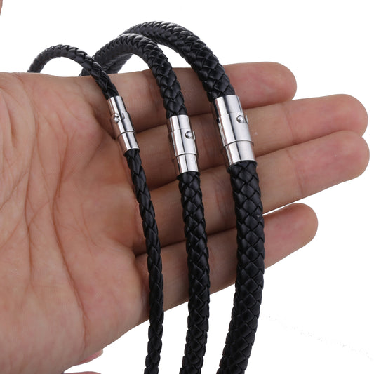 Classic Men Women Leather Choker Necklace