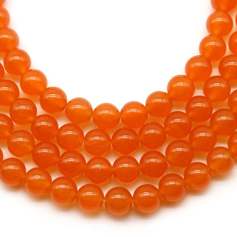 Natural Stone AAA Orange Chalcedony Jades Beads Loose