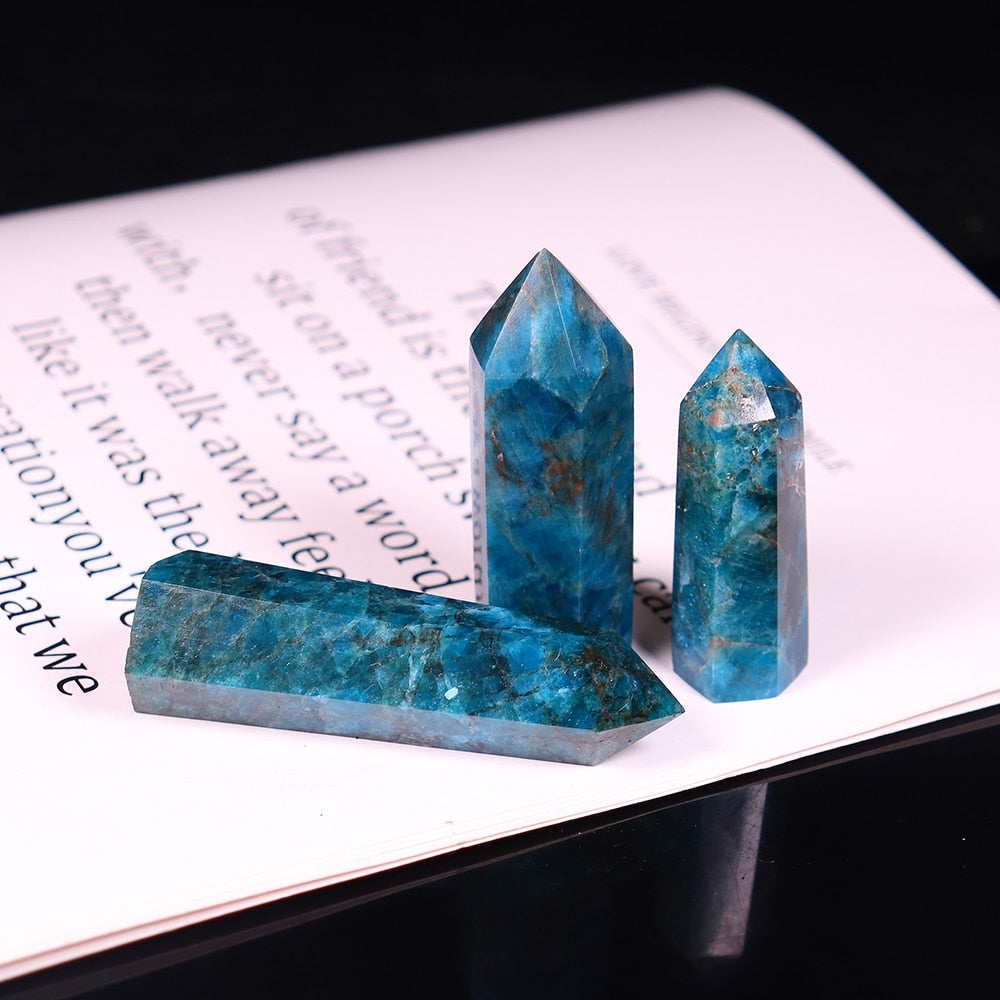 Natural crystal stone apatite Crystal wand Healing Stone