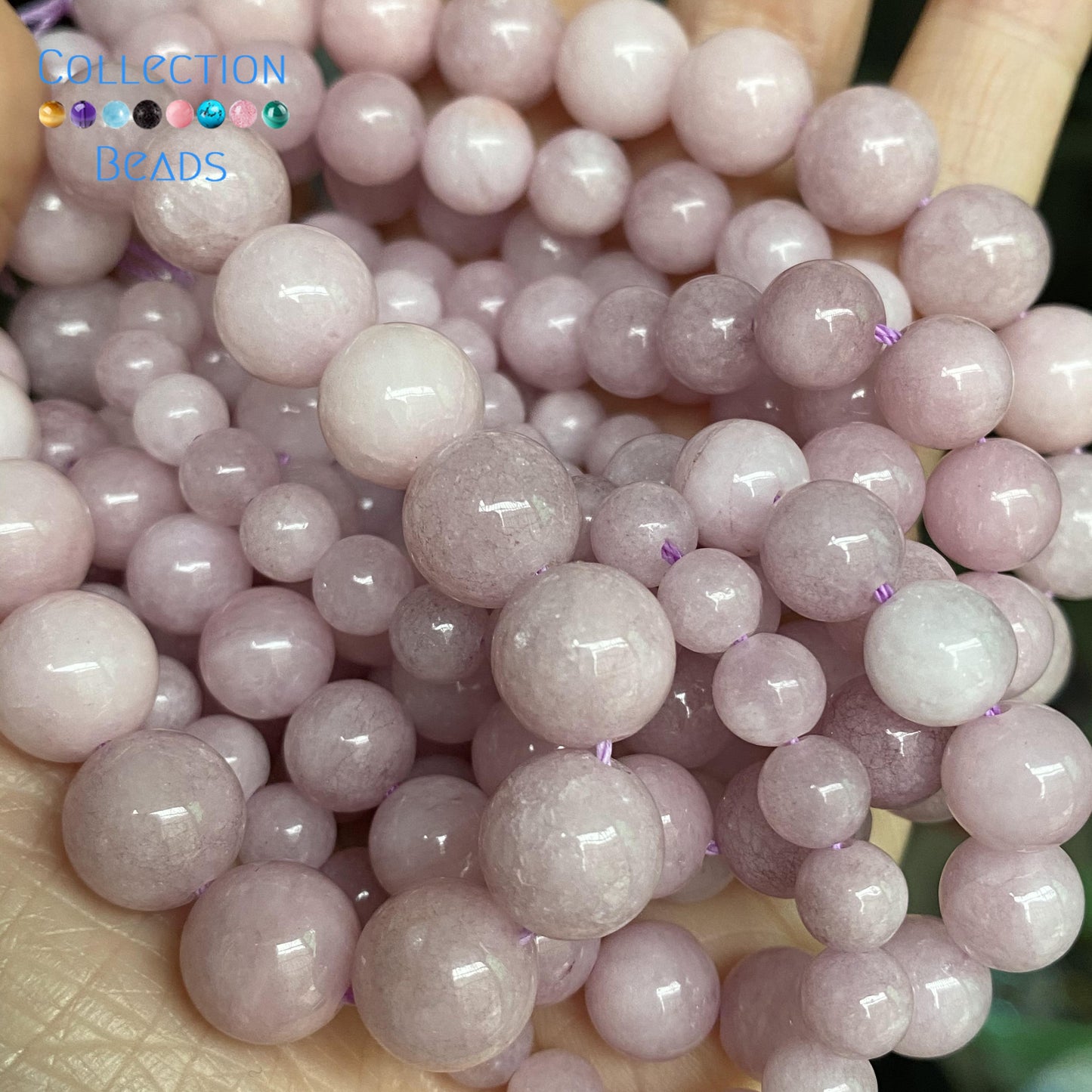 Natural Kunzite Purple Spodumene Jades Stone Spacer