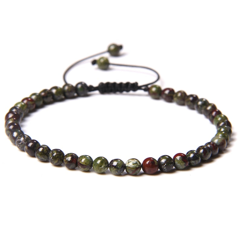 4mm Natural Stone Beads Braided Bracelet Labradorite