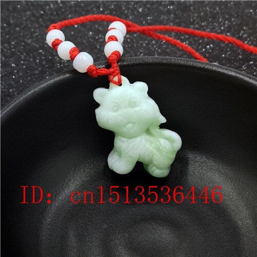 White Jade Zodiac Pendant Natural Animal Necklace