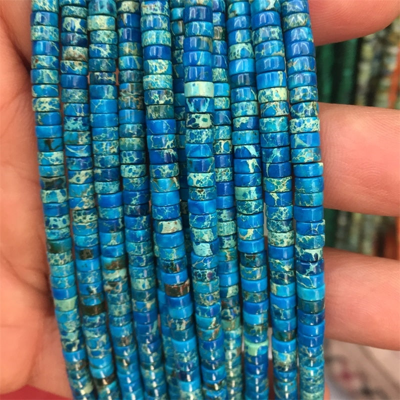 Green Imperial Jasper Turquoise Disc Round Heishi Beads