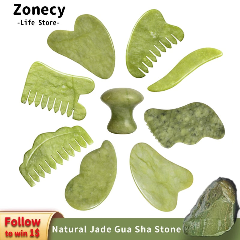 Mushroom Jade Stone Massage Comb Tools
