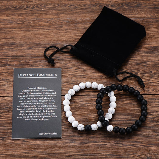 Couples Distance Bracelet Classic Natural Stone