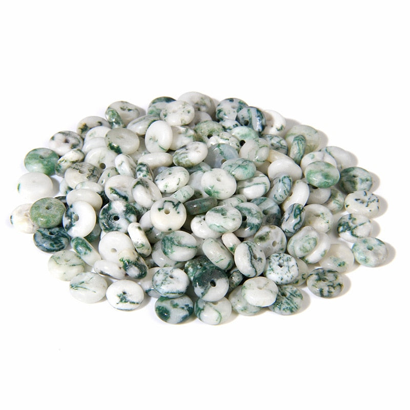 Natural Stone Slice Bead Agates Jades Flat Spacer