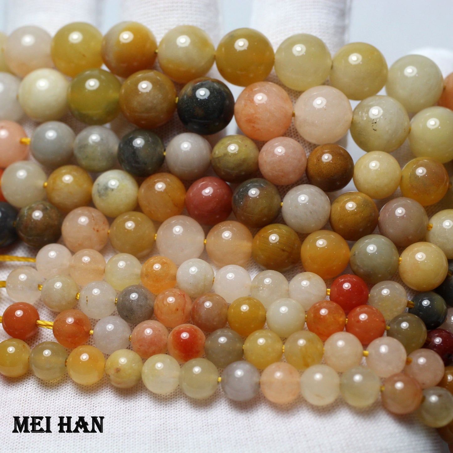 Natural colorful jade smooth stones beads