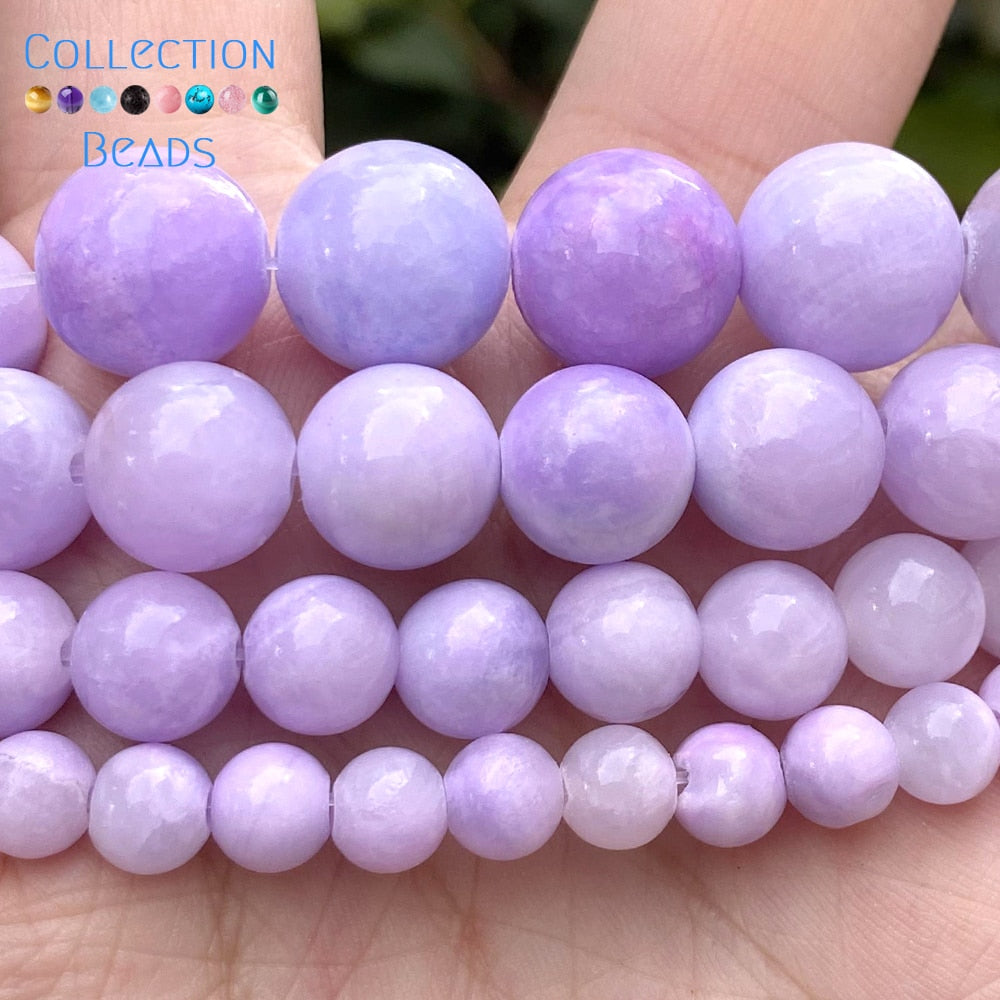 Stone Light Purple Angelite Jades Spacer Loose Beads