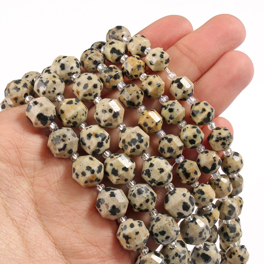 Natural Stone Beads Jades Crystal Faceted Sharp