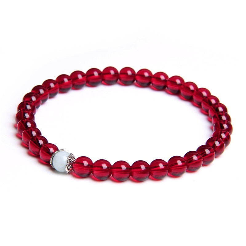 Natural Stone Handmade Bracelet Red Yoga Meditation