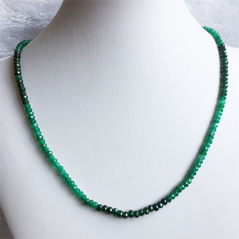 Natural Faceted Jade Stone Bead Choker Collares