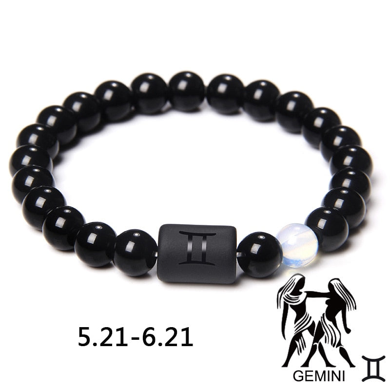 12 Constellation Zodiac Signs Beads Couples Bracelet