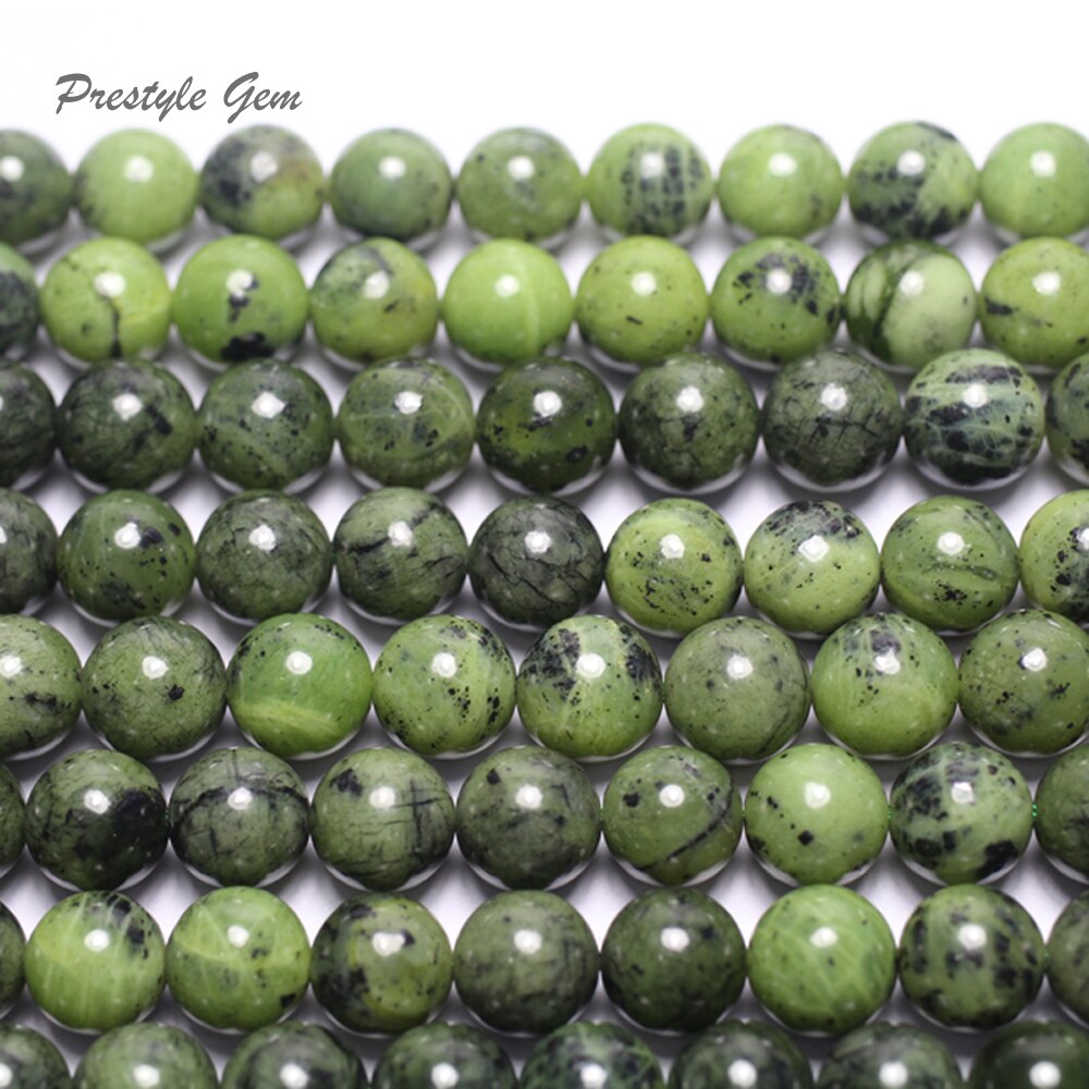 Jade nephrite smooth round beads for jewelry making
