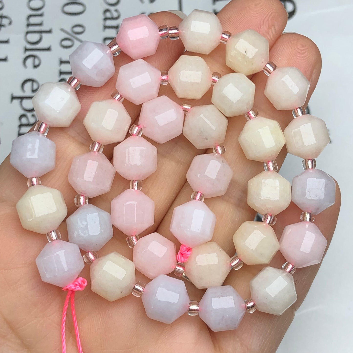 Colorful Morganite Jades Beads AAA Round Loose Spacer