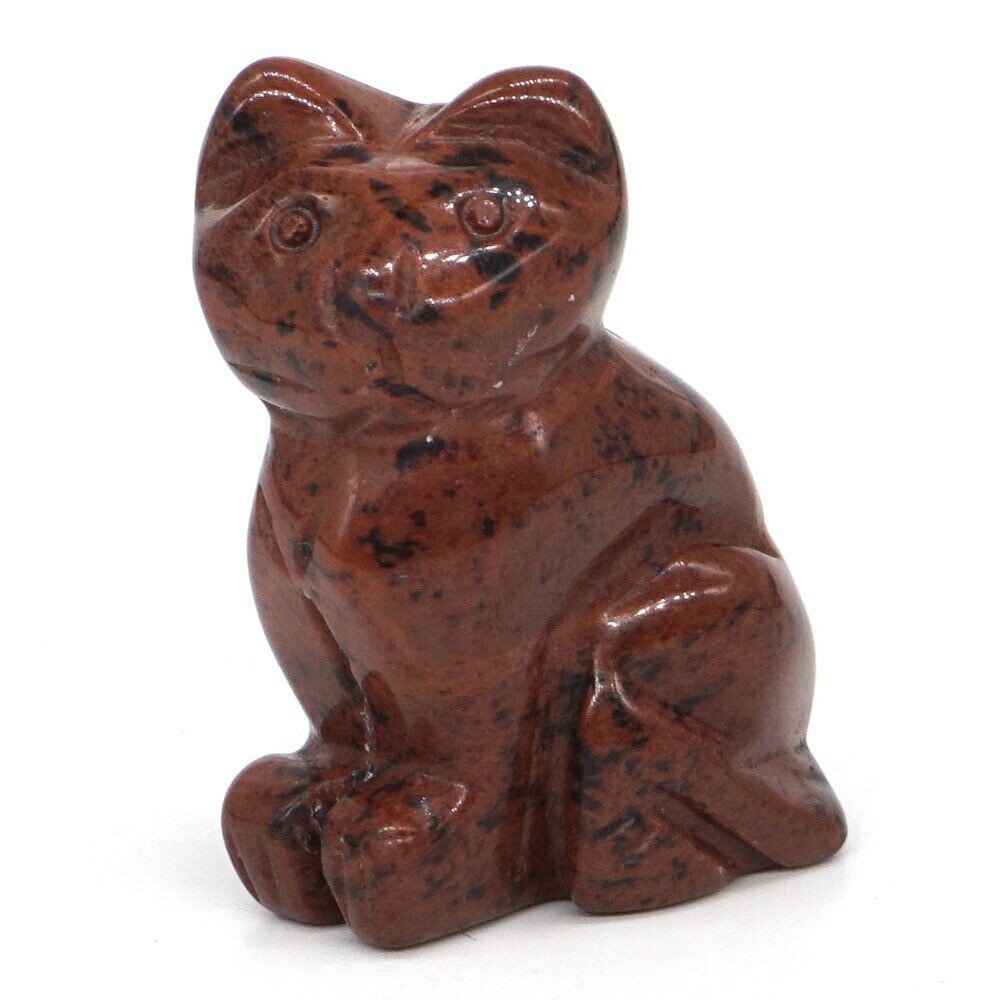 Cat Statue Natural Gemstone Carving Healing