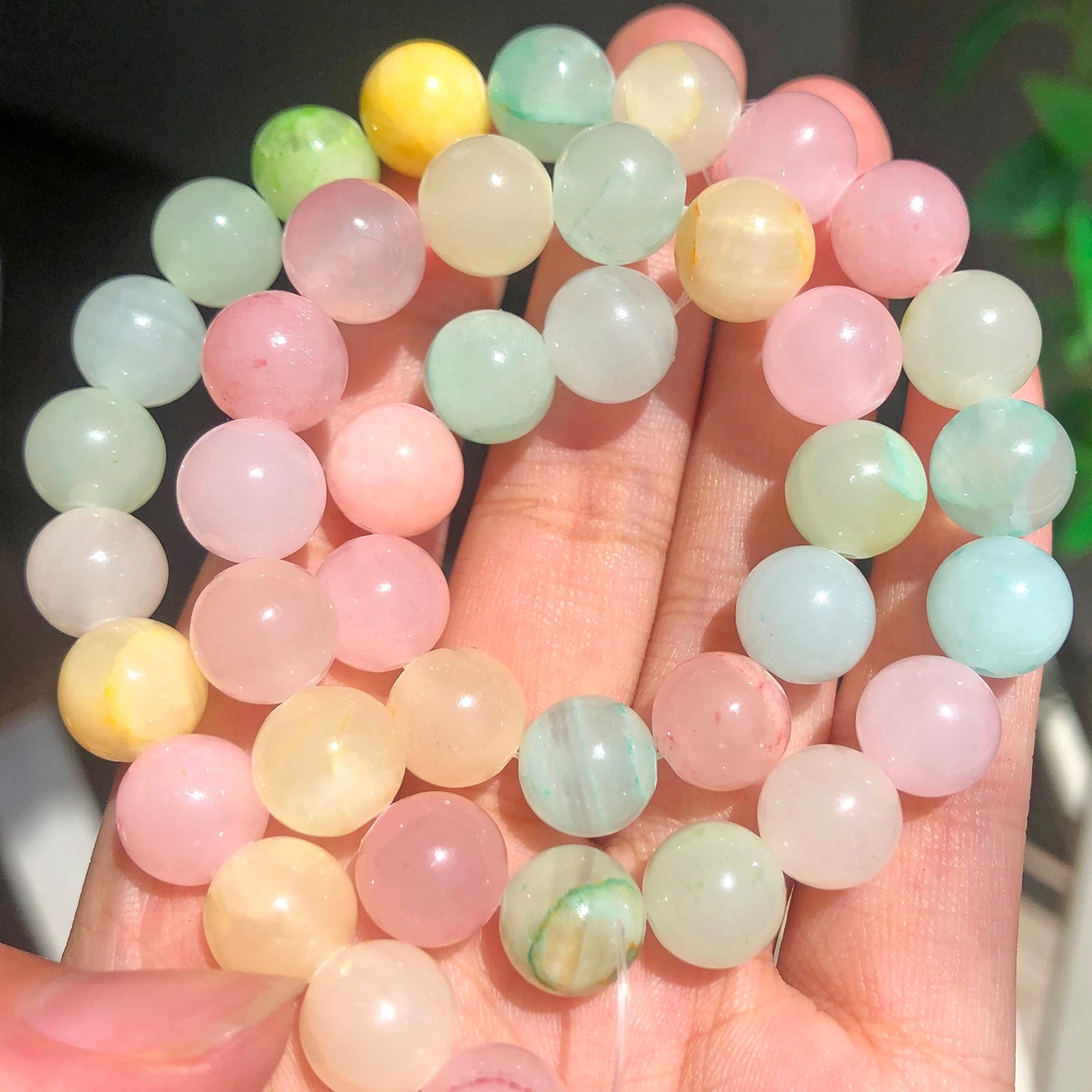 Corlorful Jade Chalcedony Beads Natural Stone