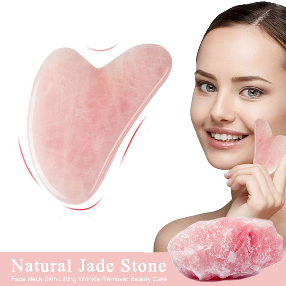 Natural Rose Jade Scraper Massager for Face