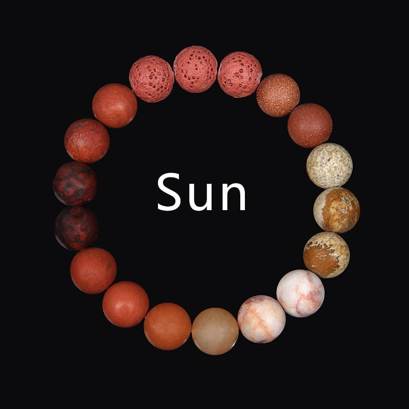 Universe Eight Planets Bracelet Men Natural Stone