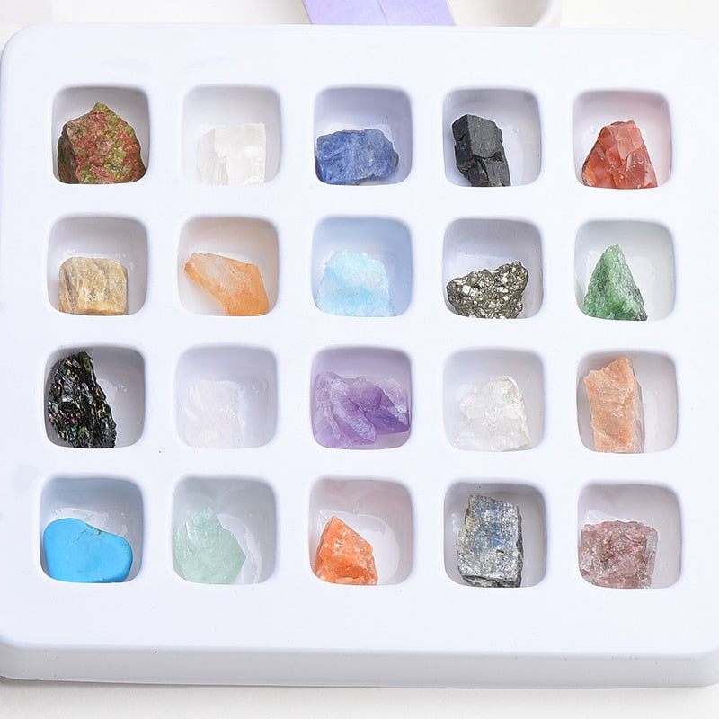 Natural Stone Fossil Box Raw Mineral Crystal Fluorite