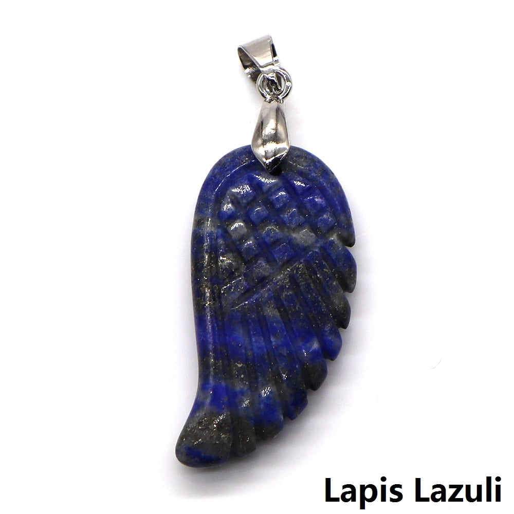 Angel Wing Pendants Natural Crystal Healing Gemstone