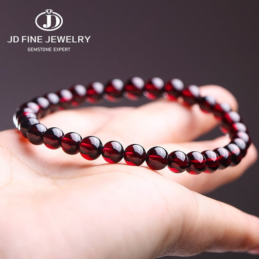 JD Natural Dark Garnet Bead Bracelets Women