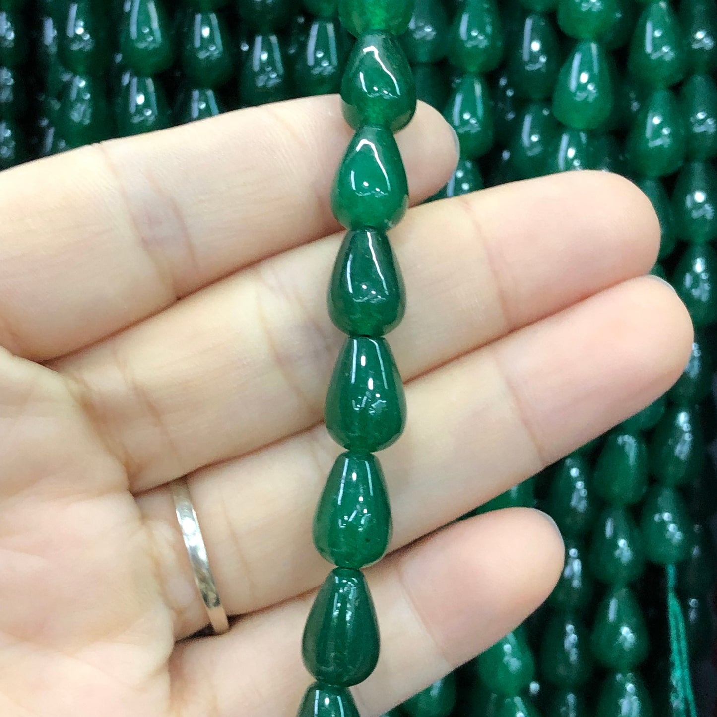 Stone Water Drop Green Chalcedony Jades