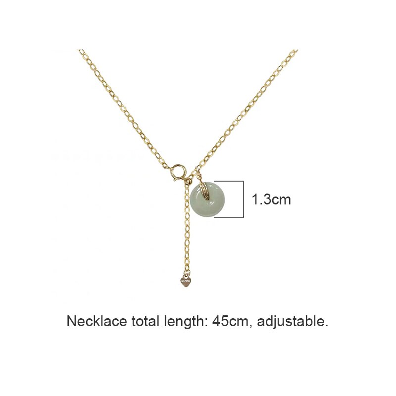 Ruifan Round Natural Hetian Jade Pendant Necklaces