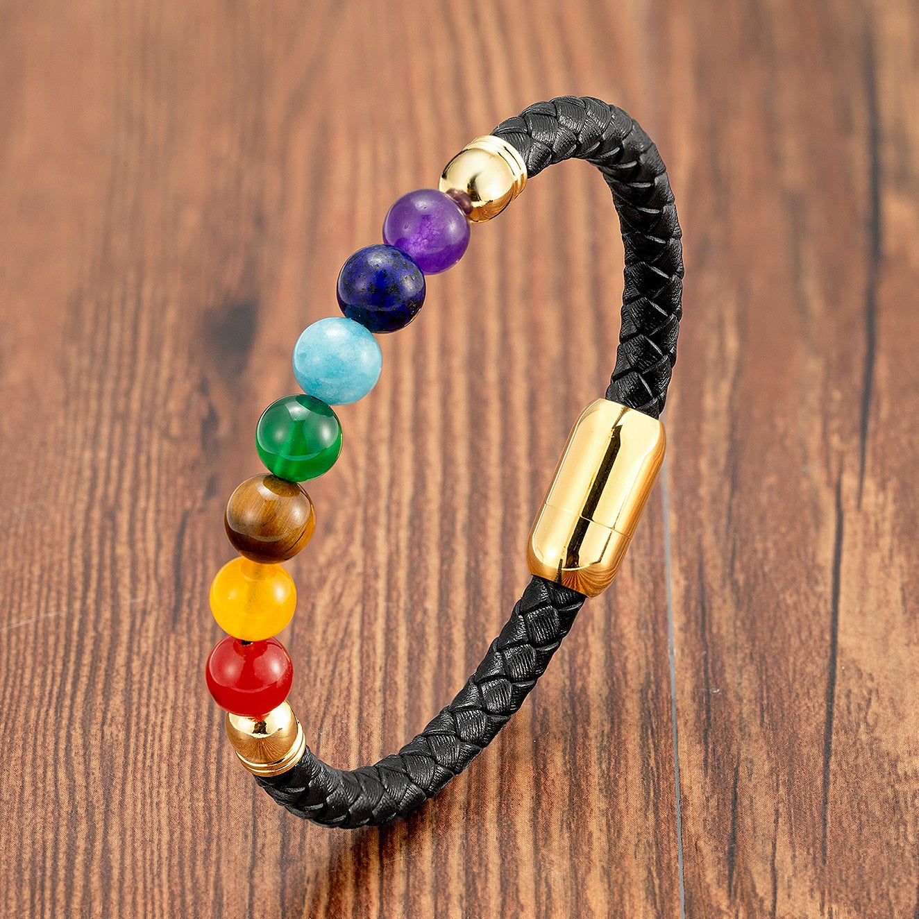 Chakra Bracelet For Women Round Natural Stone