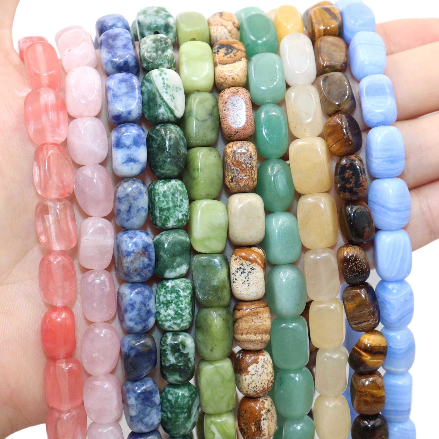 Jades Crystal Stone Square Loose Spacer Beads