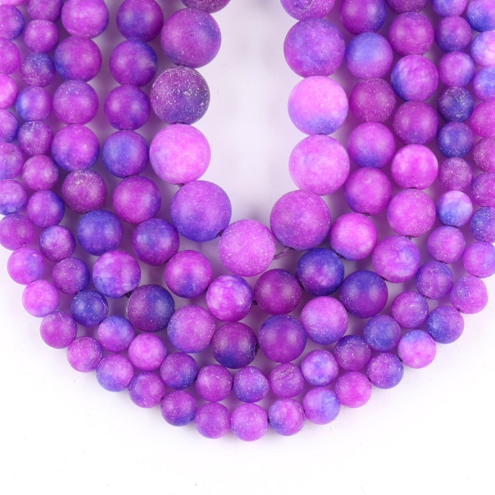 Dull Polish Natural Purple Sugilite Jades Stone Beads