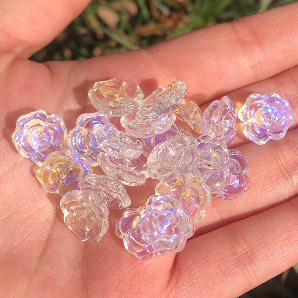 Crystal beads AB Color Glass Star Heart Leaves beads