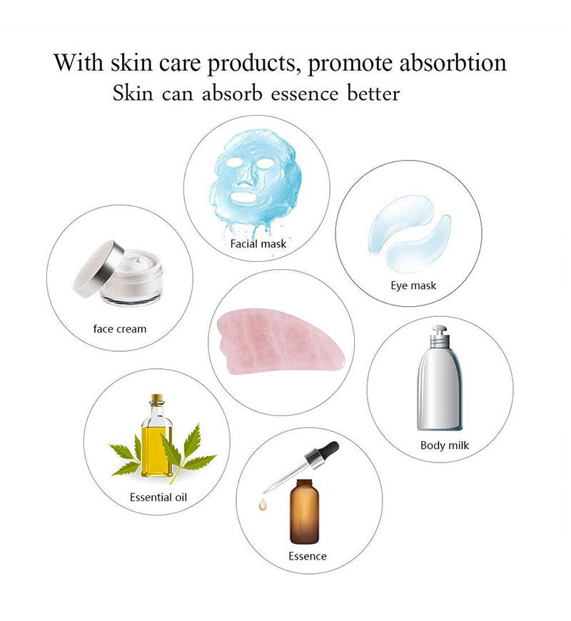 Rose Jade Gua Sha Body Massage Beauty Skin Care Tool