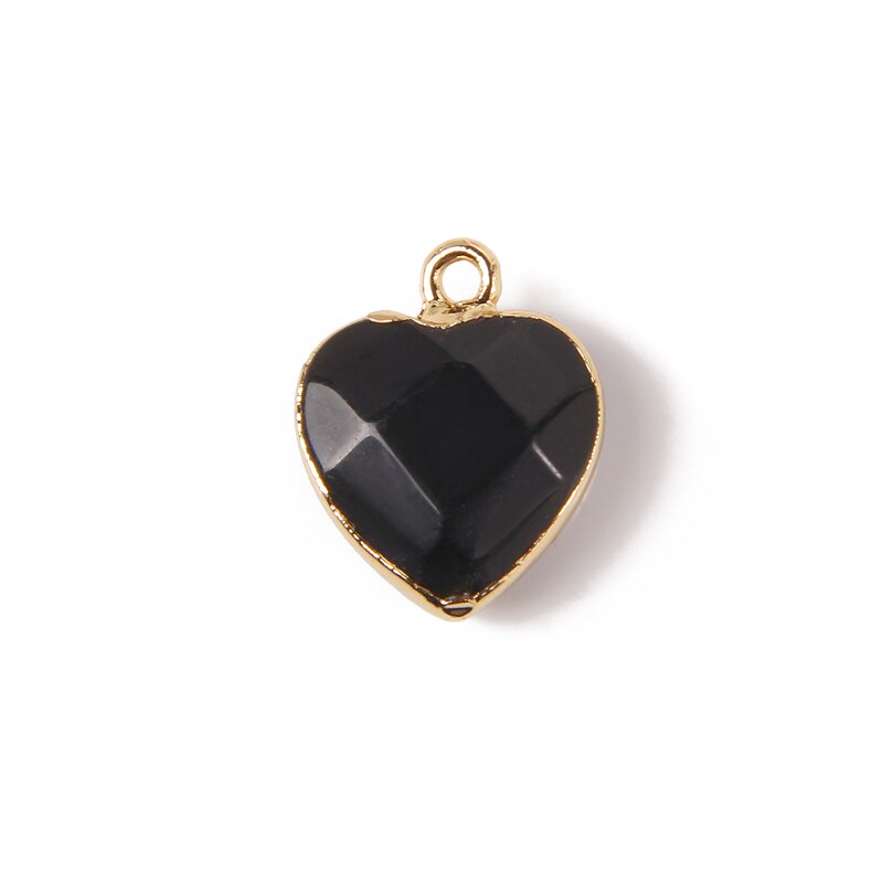 Faceted Heart Shape Natural Tiger Eye Stone Pendants