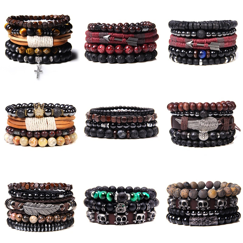 Bracelets Set Natural Healing Energy Labradorite Beads