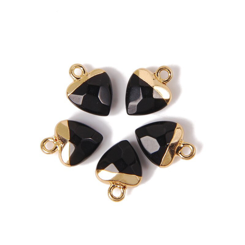 Faceted Heart Shape Natural Tiger Eye Stone Pendants