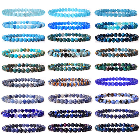 Blue Lapis Tiger Eye Agates Buddha Bracelets