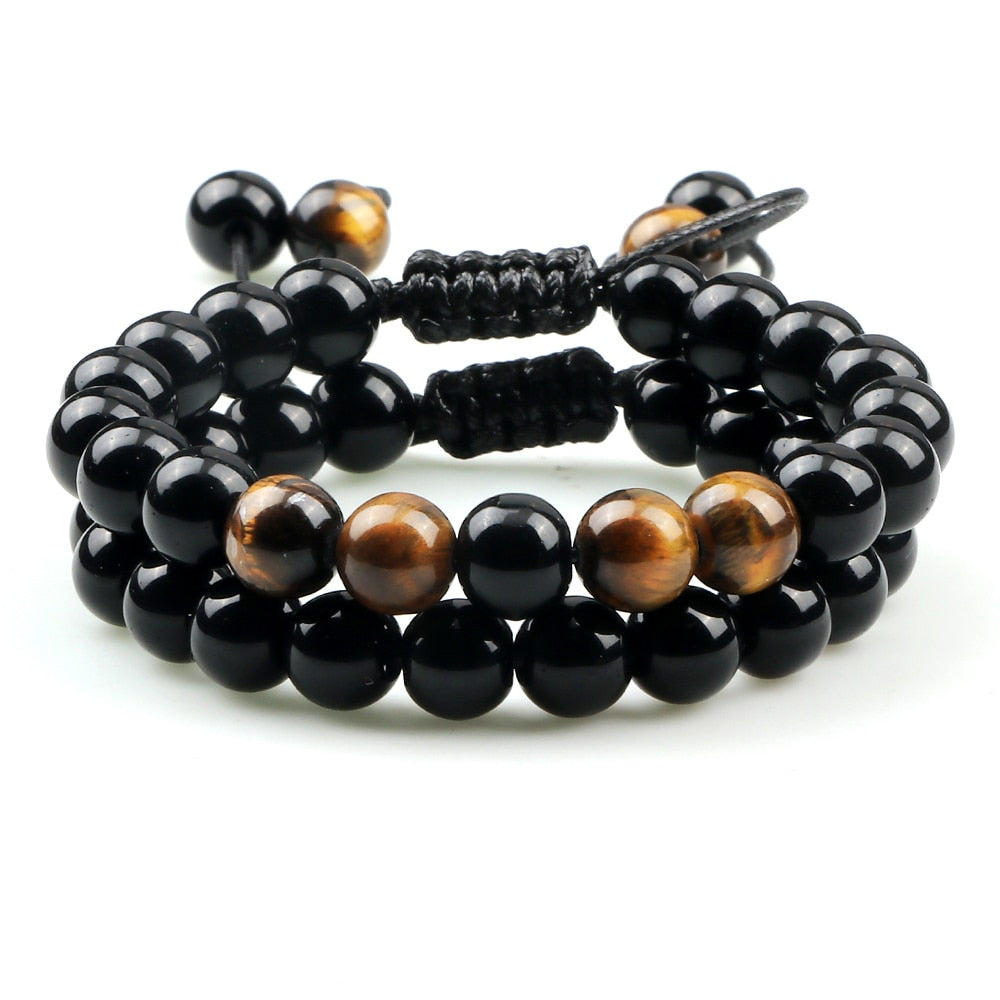 Adjustable Braided Natural Stone Beads Bracelets