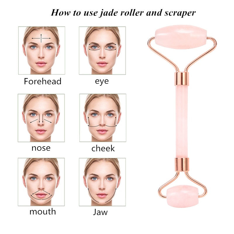 Roller Face-lifting Massager Natural Jade Facial