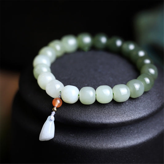 Multi-treasure Gradient Hetian Jade Bead Bracelet