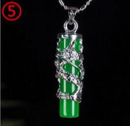 Natural Green Hetian Jade Pendant 925 Silver