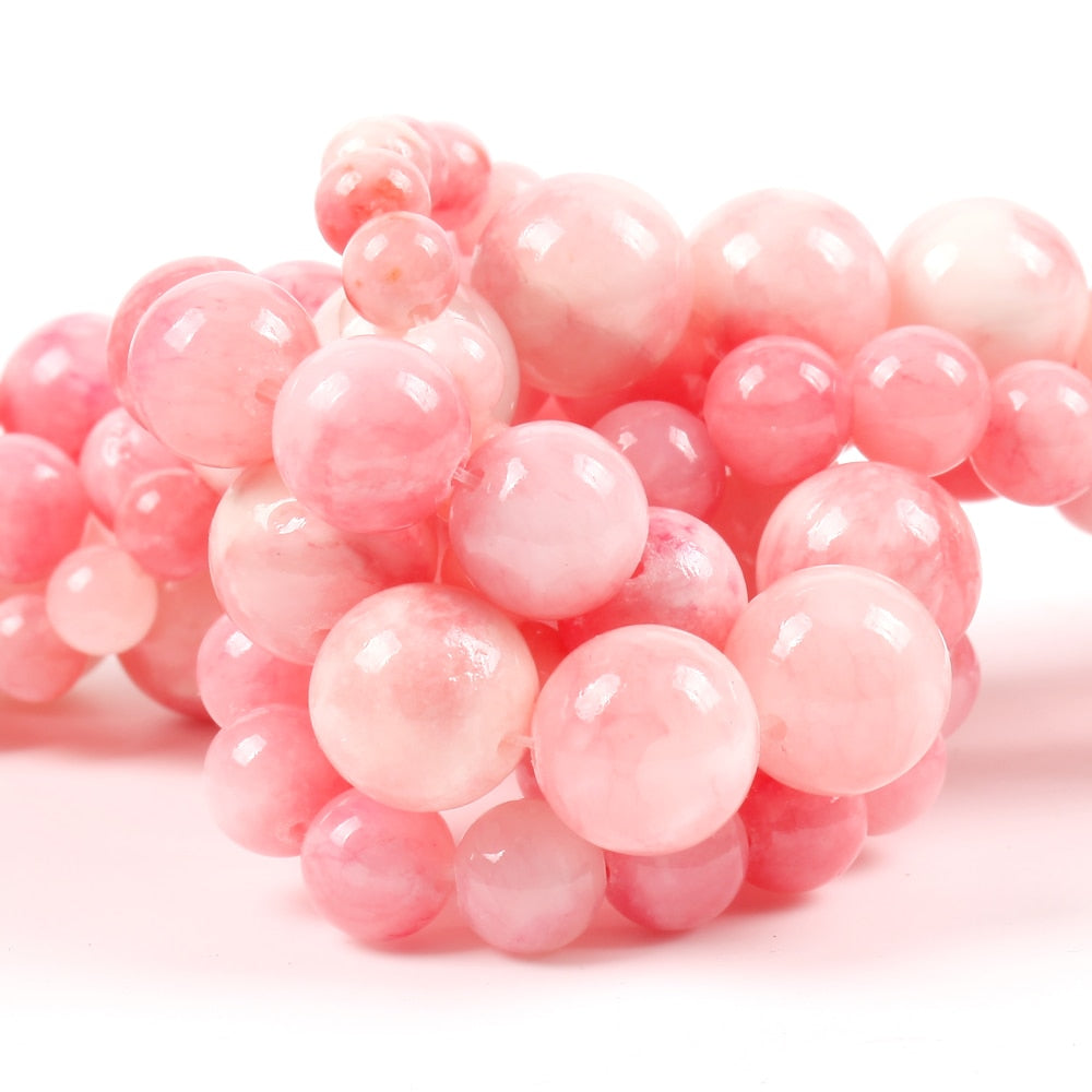 Pink Jades Stone Round Beads