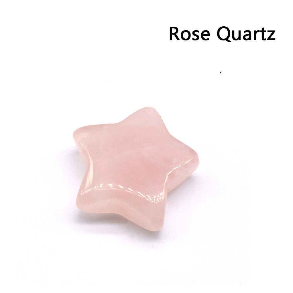 Pentagram Statue Rose Quartz Amethyst Healing Crystal