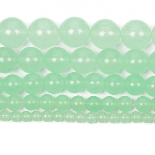 Jadee Green Chalcedony Charm Round Loose Beads