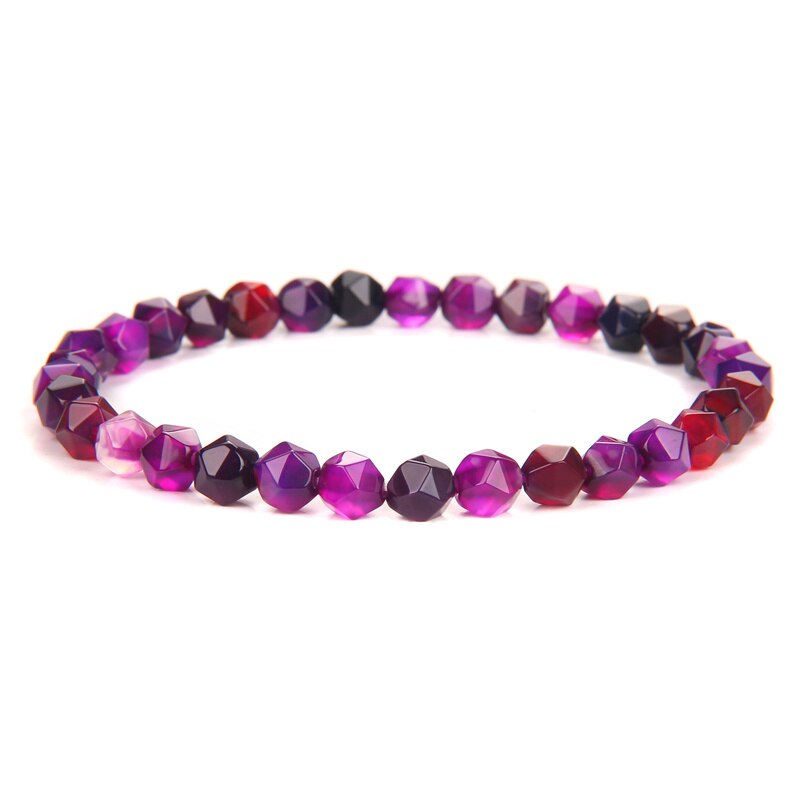 Handmade Gemstones Beads Bracelet Faceted Crystal