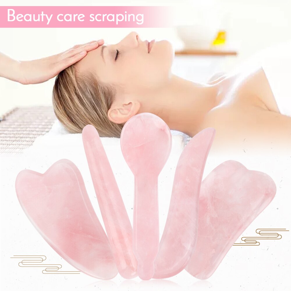 Rose Jade Gua Sha Body Massage Beauty Skin Care Tool