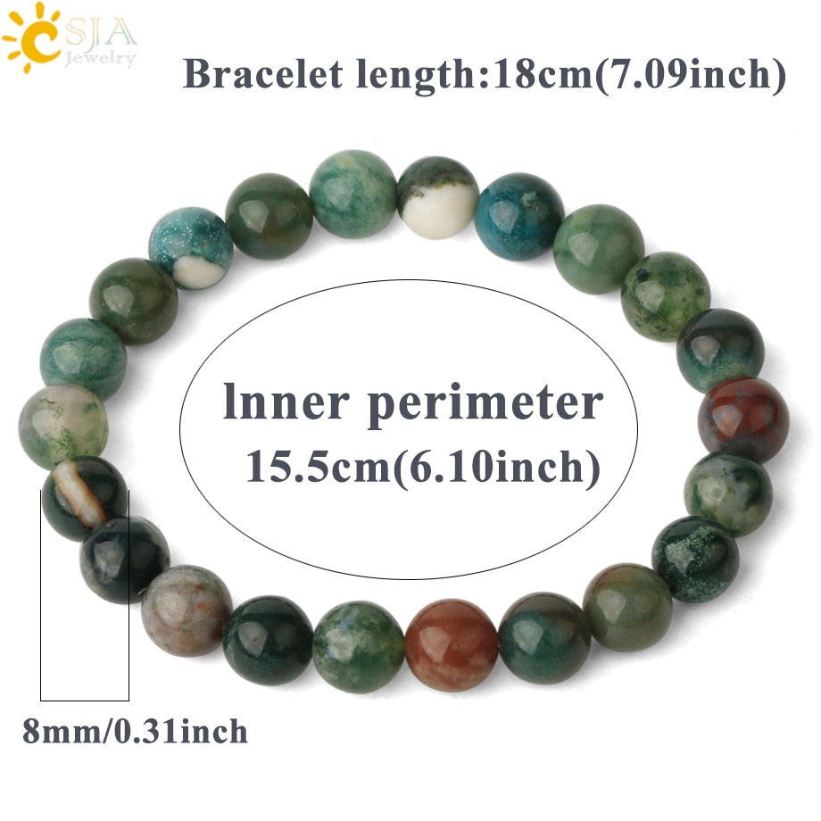 Natural Stones Strand Bracelets Single Color