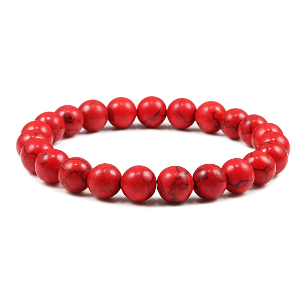 Stone Red Turquoises Prayer Beaded Bracelet Rosary