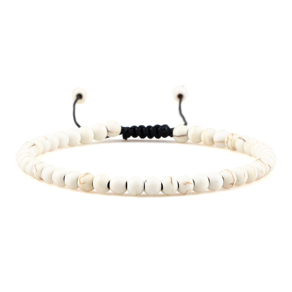 Natural Stone Round Beads Bracelet Minimalism