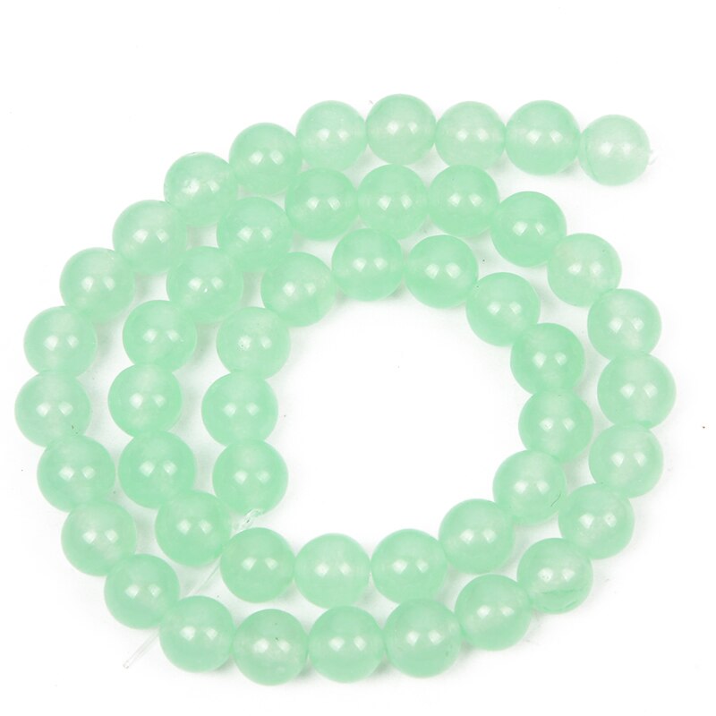 Jadee Green Chalcedony Charm Round Loose Beads